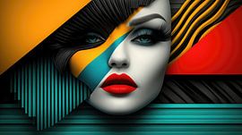 Face of the hidden lines by Klaus Tesching - Art-AI