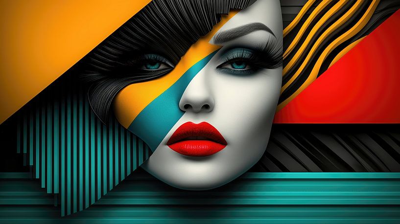 Gesicht der verborgenen Linien von Klaus Tesching - Art-AI