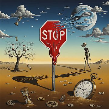 Paysage onirique surréaliste : réalité flottante et vision cosmique sur Aden Pink Galerry