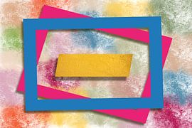 Rectangle en bleu et cyclamen sur Yvonne Smits