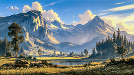 An Alpine valley in the summer light by Max Steinwald