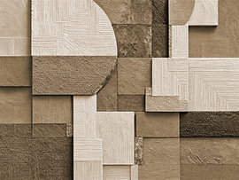 Abstract Geometric Relief in Shades of Sand and Grey