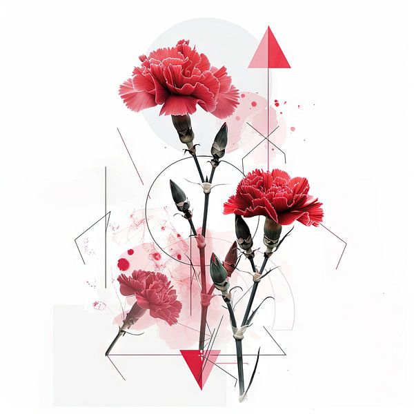 Carnations - Charming floral artwork for an idyllic home by Poster Art Shop