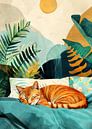 Slapende kat #kat #kattenleven van JBJart Justyna Jaszke thumbnail