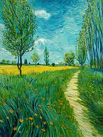 Sentier fleuri à travers les champs de Sommer