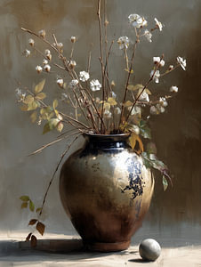 Vase mit Blumen | Whispering White Blooms