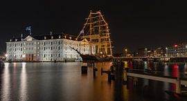 Nachtfotografie - Amsterdam het Scheepvaartmuseum... van Bert v.d. Kraats Fotografie
