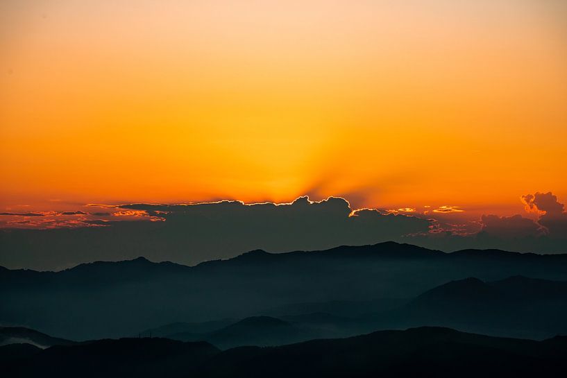 Sunset over the Ligurian Mountains by Leo Schindzielorz