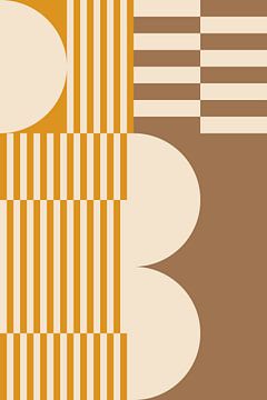 Colors and stripes collection. Ocher yellow and brown no. 1 by Dina Dankers