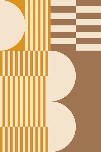 Kleuren en strepen collectie. Okergeel en bruin nr. 1