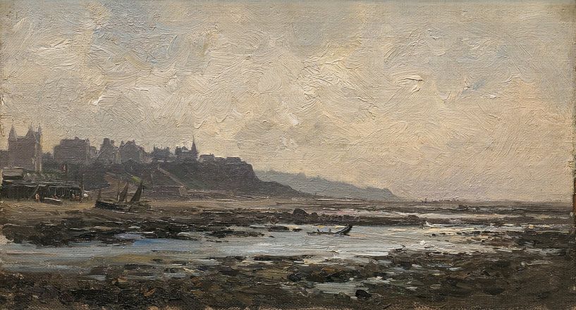 Carlos de Haes-Normandy seascape, Antique landscape by finemasterpiece