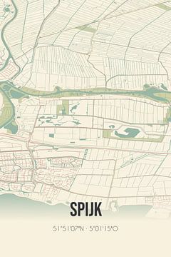 Vintage landkaart van Spijk (Gelderland) van MijnStadsPoster