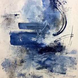 Abstract Painting - Blue Mysterious Expressive by Joriali Abstract