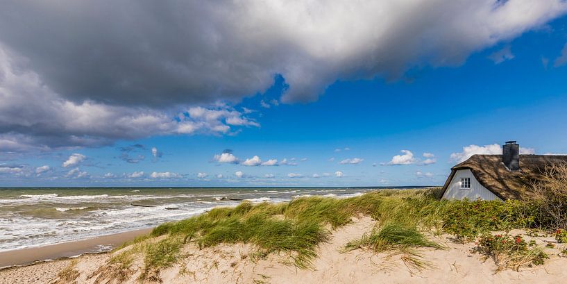 Maison au toit de chaume à Ahrenshoop, sur la mer Baltique par Werner Dieterich