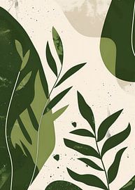 Green Abstract Leaves No 2 by Andreas Magnusson