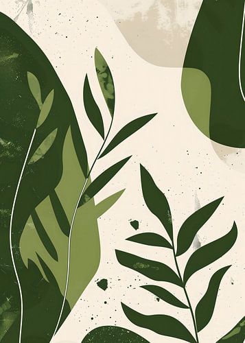 Green Abstract Leaves No 2