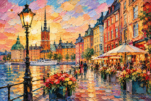 Stockholm, Sweden – a painting of a summer day in this beautiful Scandinavian city.