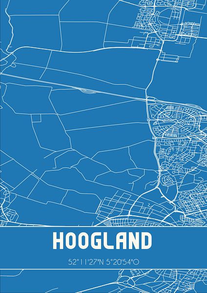 Blaupause | Karte | Hoogland (Utrecht) von Ortsdrucke