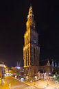Photo de nuit de Martinitoren à Groningen par Anton de Zeeuw Aperçu