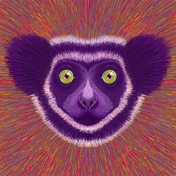Dierengezicht Lemur van Rohan Dahotre