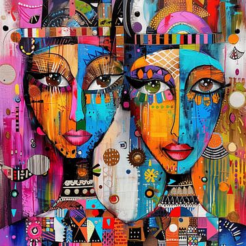 Abstracte vrouwen kleurrijk van TheXclusive Art
