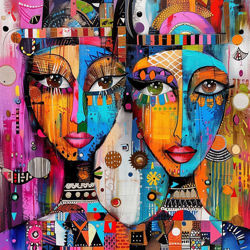 Abstracte vrouwen kleurrijk