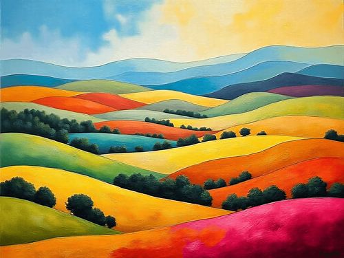 Abstract landschap met mooie kleuren