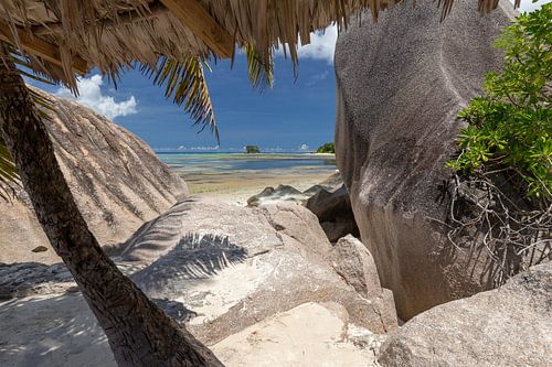 Beach on the Seychelles island La Digue