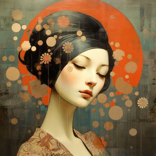 Modernes Porträt im Collage-Stil