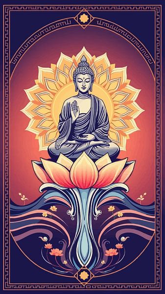 Buddha / Boeddha Meditation Lotus Flower by MIROKKU