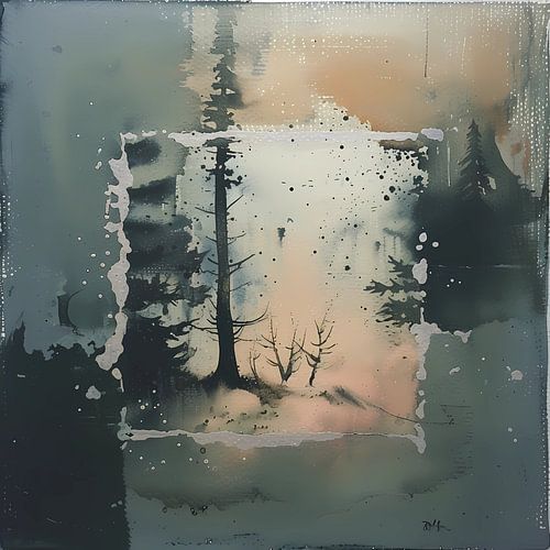 Nature saisonnière dans la forêt, peinture numérique