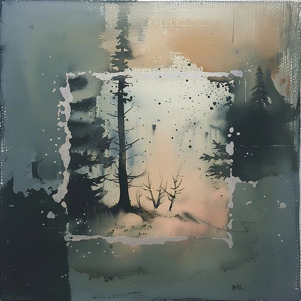 Nature saisonnière dans la forêt, peinture numérique par Ariadna de Raadt-Goldberg