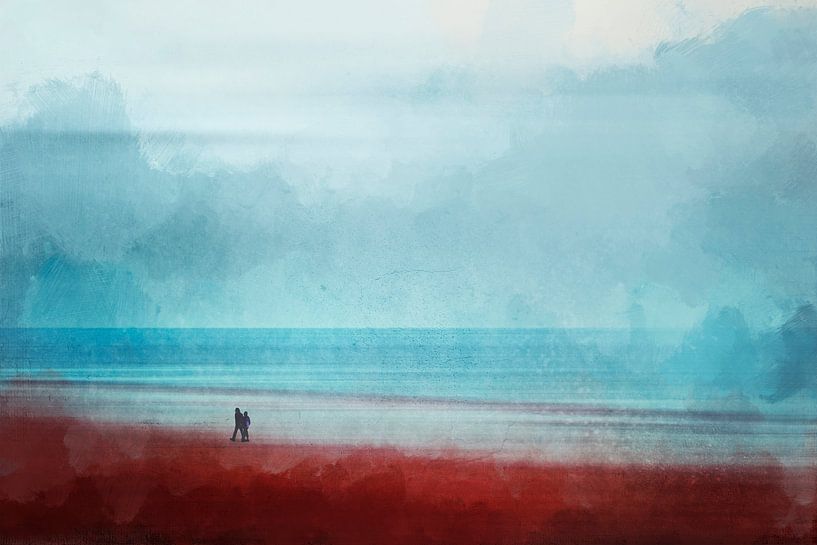 Beach walk - photo painting by Dirk Wüstenhagen