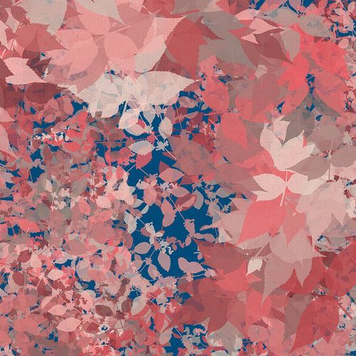 Moderne romantische botanische kunst in roze en blauw