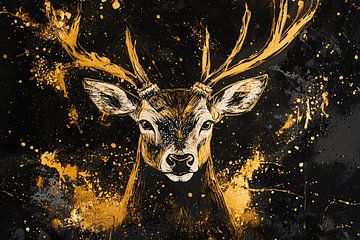 Abstract gouden hert ontwerp van Art & Soul Creations