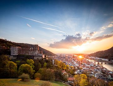 Kasteeluitzicht over Heidelberg van Fotos by Jan Wehnert