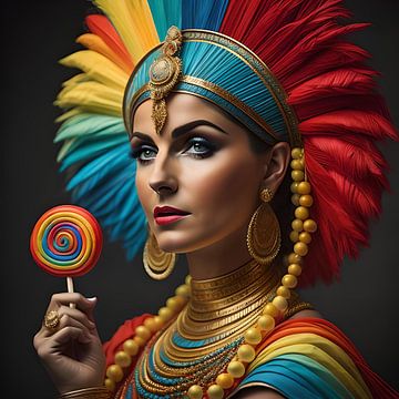 Cleopatra in regenboogkleuren van Gert-Jan Siesling