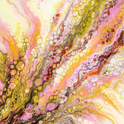 abstract acrylic flows in vibrant colours by Claudia Gründler