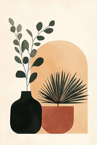 Eucalyptus in Zwart en Tarracotta no.1