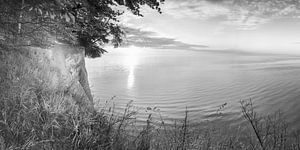 Die Ostsee an den Kreifelsen von Rügen in schwarzweiss