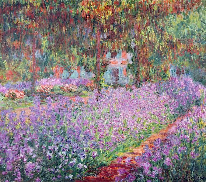 De tuin van de kunstenaar in Giverny, Claude op canvas, behang, poster en meer