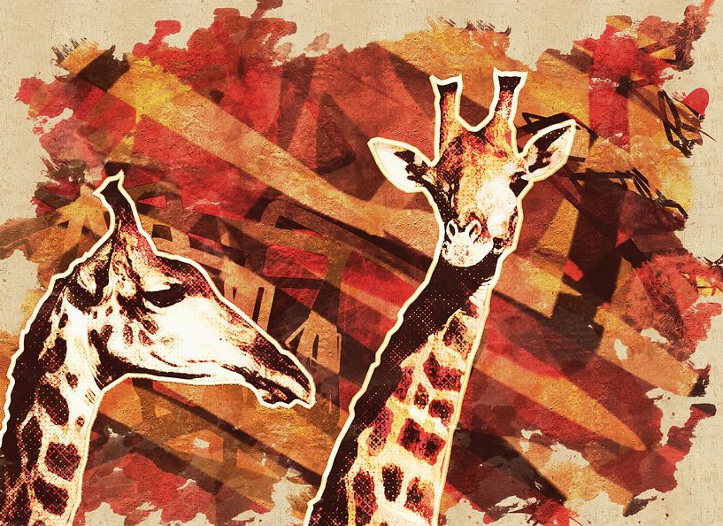Abstracte giraffes van Studio Mirabelle