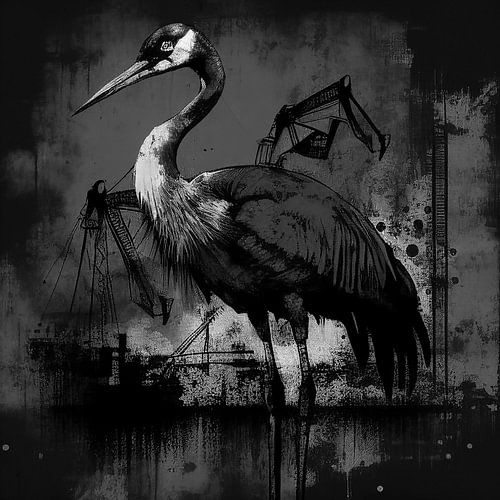 Urban crane black & white