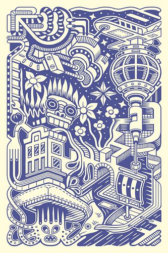 Fantasie Doodle 4 van Simon van Kessel