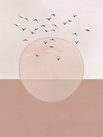Neutrale Beige Tinten | Mid-Century Minimalistisch Abstract Modern Kunstwerk 01
