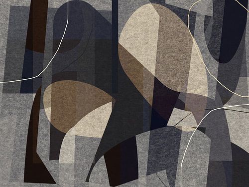 Grijsbruine organische vormen. Moderne geometrie.