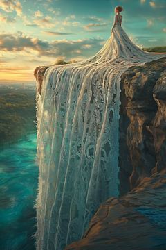 Wedding dress waterfall by Bernardine de Laat