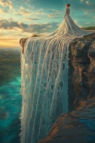 Trouwjurk waterval