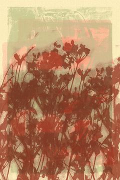 Art botanique minimaliste abstrait et vivant dans des tons chauds de brun et de blanc