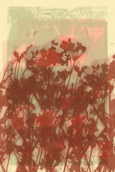 Art botanique minimaliste abstrait et vivant dans des tons chauds de brun et de blanc par Dina Dankers